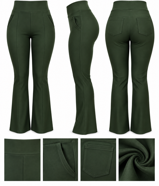 SALE -COMFORTBROEK OLIJFGROEN FLAIR