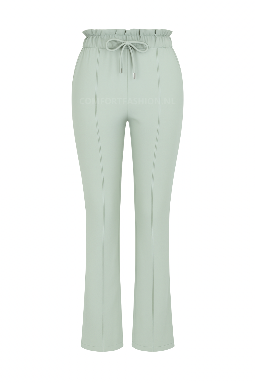 R272- COMFORTBROEK STRAIGHT LEG MET VETERS GROEN/GRIJS