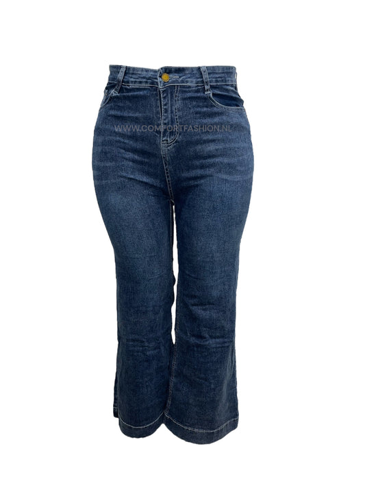 -FLARED JEANS DONKERBLAUW