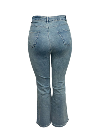 -FLARED JEANS LICHTBLAUW