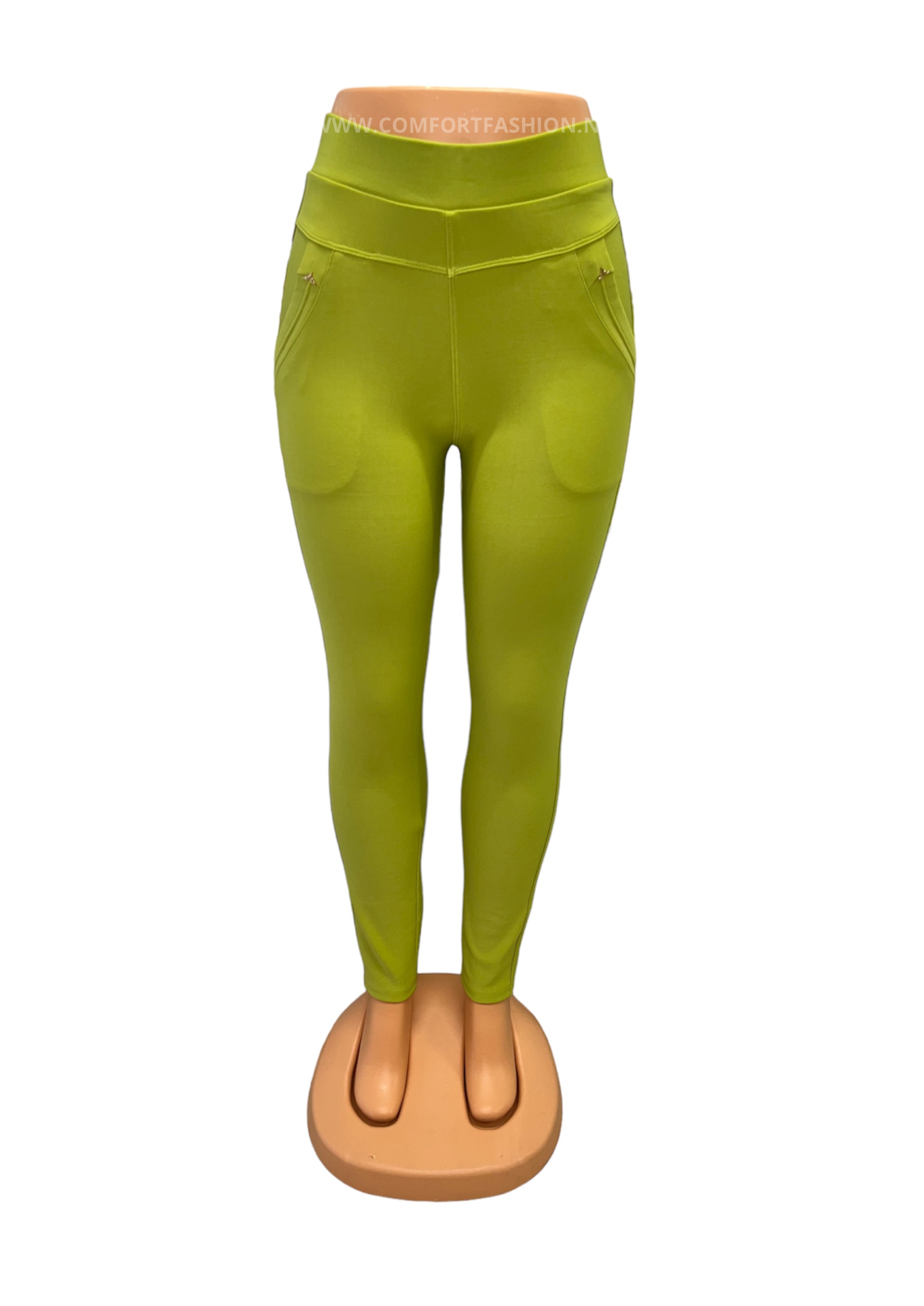 -PANTALÓN CONFORT VERDE MANZANA